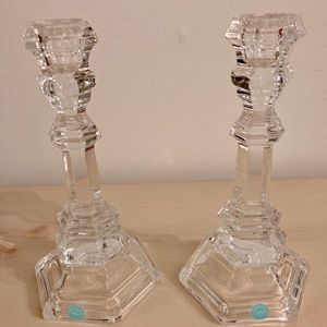 Tiffany & Co. Crystal Candlesticks Pair